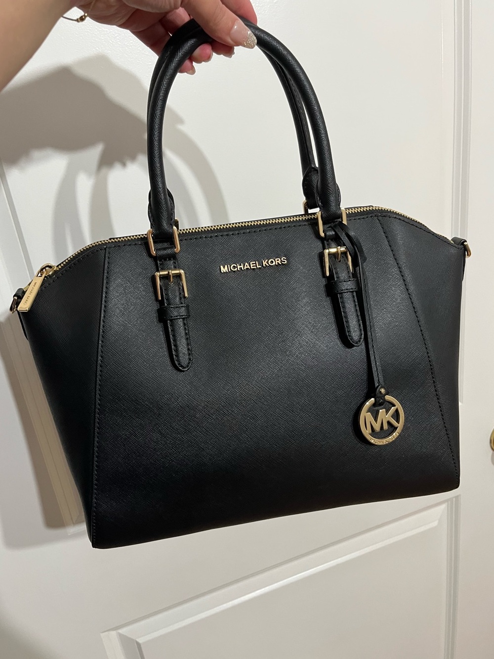 NWT! Michael Kors LARGE Ciara Satchel Black Leather